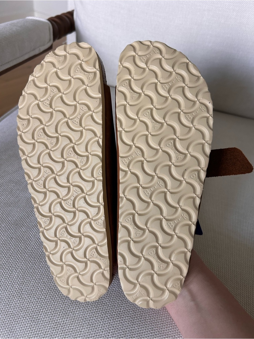 New Birkenstock Arizona Big Buckle Nubuck Sandals Cognac - Picture 7 of 7
